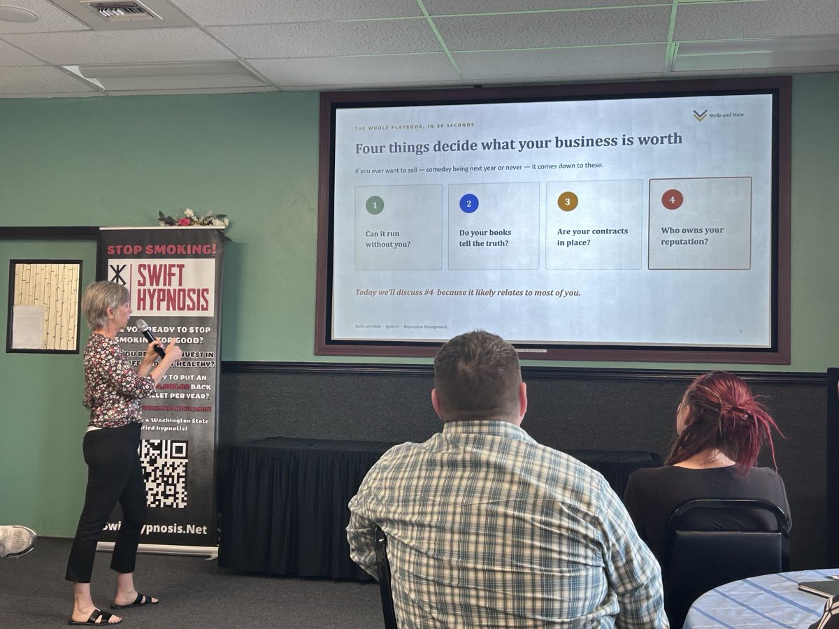 Rachel Lugo presenting on reputation management at Ignite U